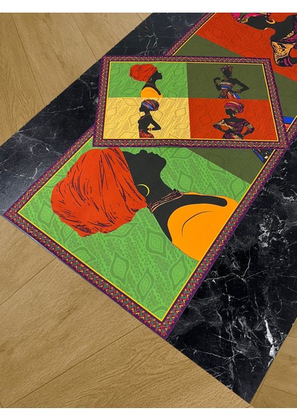 Savana – 3D Kültürel Desenli Masa Runner & 4’lü Supla Takımı modelleri