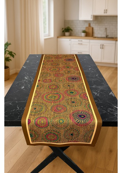 Altın Halkalar – 3D Otantik Desenli Masa Runner & 4’lü Supla Takımı fiyatları