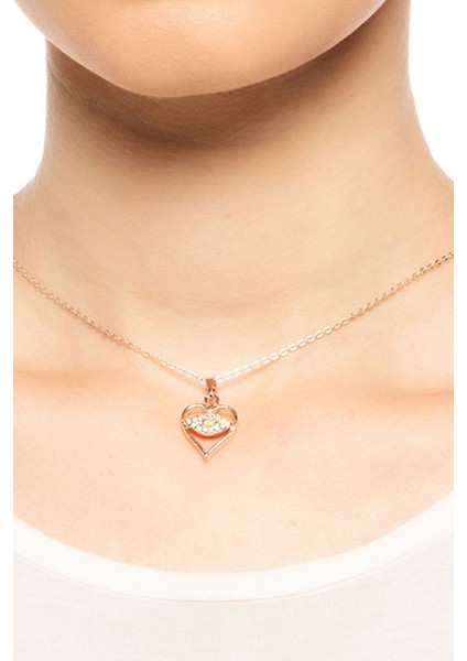 Zirkon Taşlı Kalp Göz Kolye fiyatları