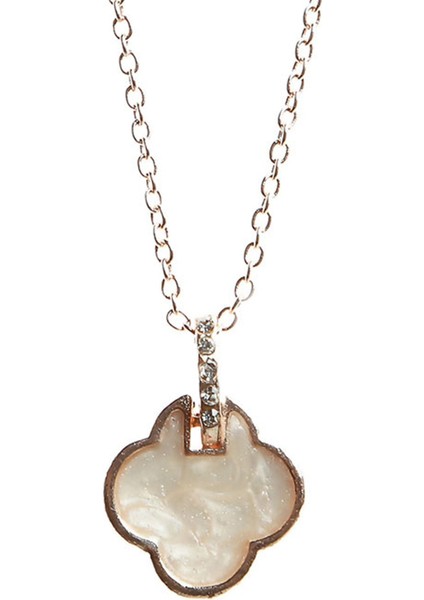 Zirkon Taşlı Yonca Figür Kolye