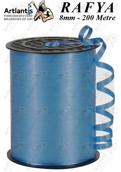 Rafya Şerit Kurdela 1 Adet 8mm 200 Metre Rabant Rafya Renkli Hediye Paketleme Ipi Kurdela Balon Bağlama Ponpon Yapma