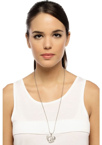 Zirkon Taşlı Çiçek Kalp Kolye fiyatları