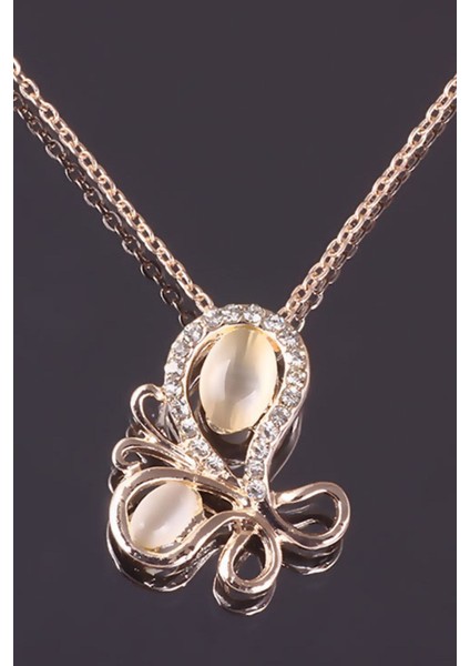 Zirkon Taşlı Kelebek Model Kolye modelleri