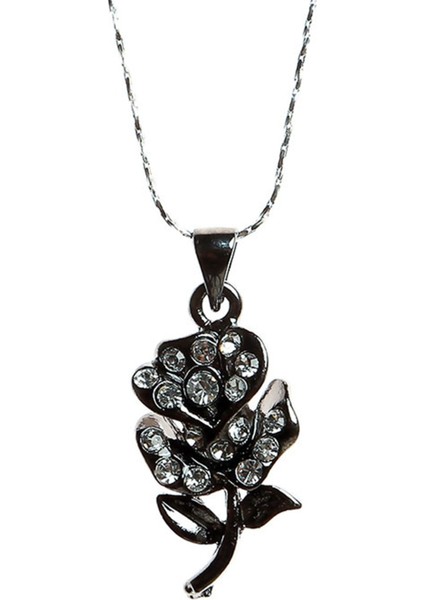 Zirkon Taşlı Zarif Çiçek Taşlı Kolye