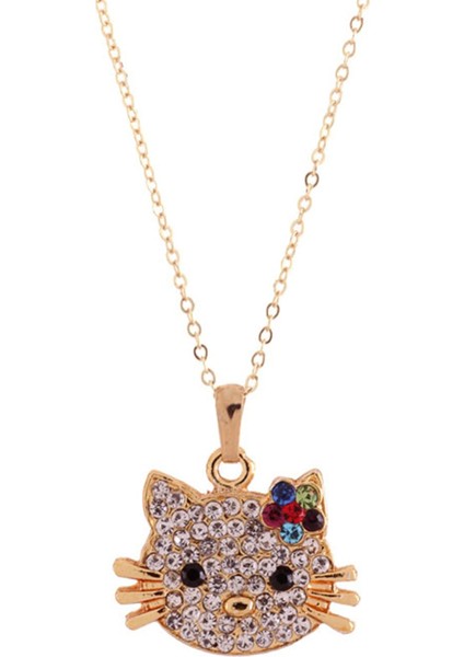 Zirkon Taşlı Kedicik Kolye