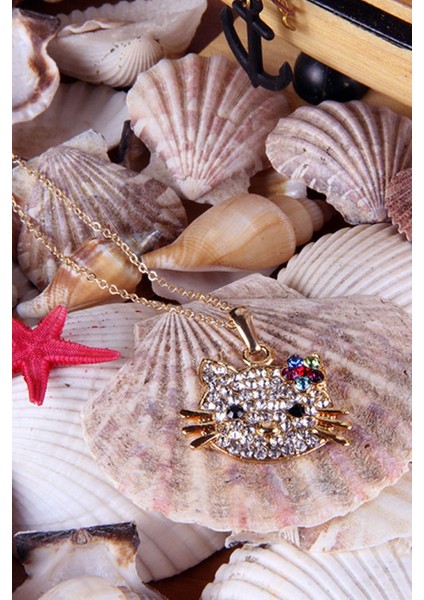 Zirkon Taşlı Kedicik Kolye modelleri