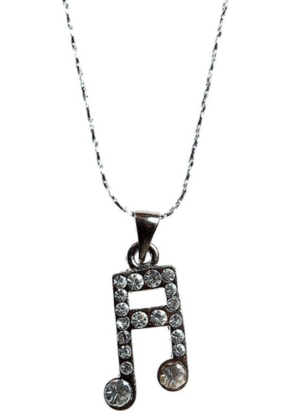 Zirkon Taşlı Nota Muzik Kolye