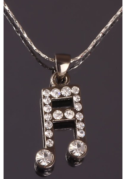 Zirkon Taşlı Nota Muzik Kolye modelleri