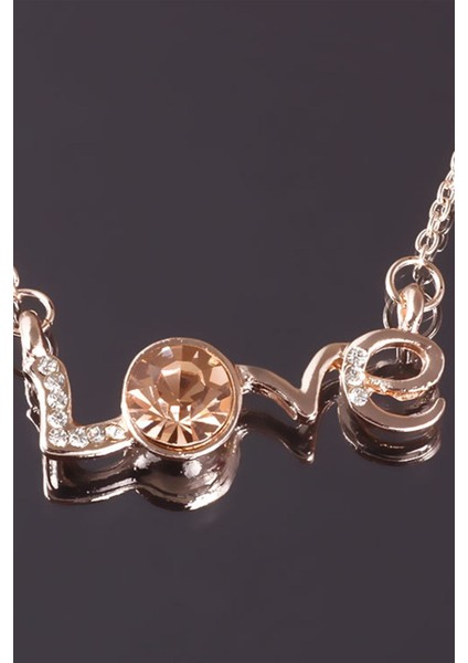 Parlak Taşlı Aşk Temalı Kolye modelleri