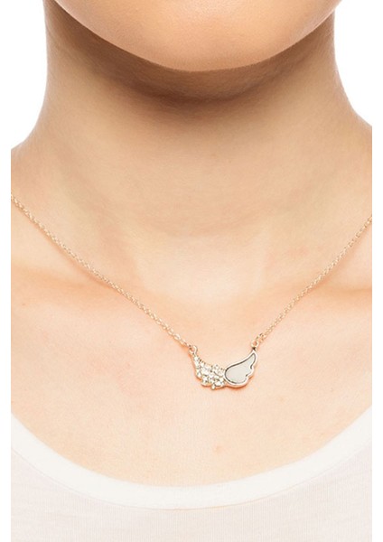 Parlak Taşlı ve Siyah Kanat Kolye fiyatları