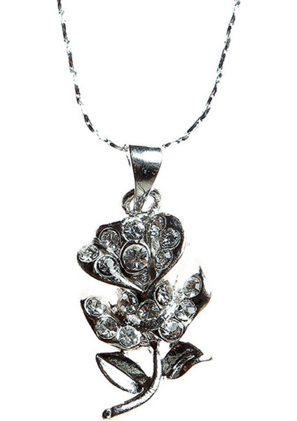 Zirkon Taşlı Zarif Çiçek Kolye