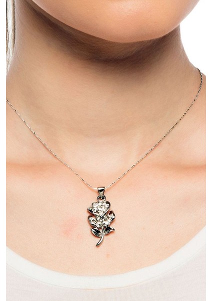 Zirkon Taşlı Zarif Çiçek Kolye fiyatları