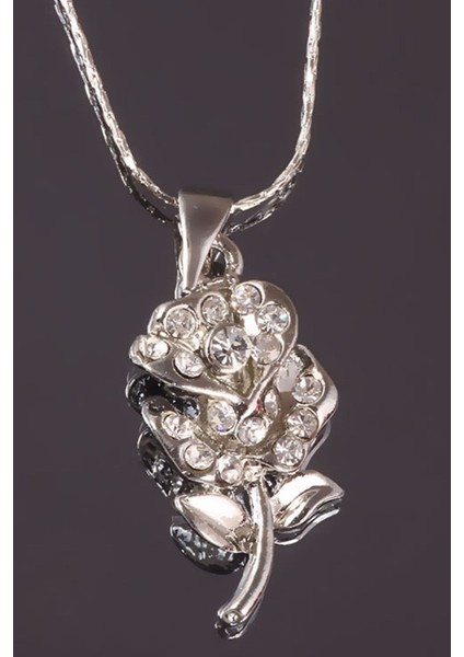 Zirkon Taşlı Zarif Çiçek Kolye modelleri