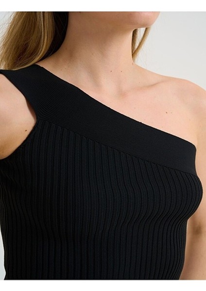 Tek Omuz Triko Crop Bluz Standart Beden Günlük Kullanım fiyatları