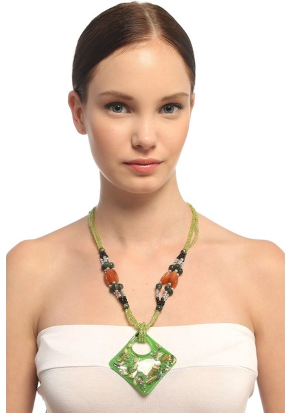 Yeşil Hawai Vintage Kolye