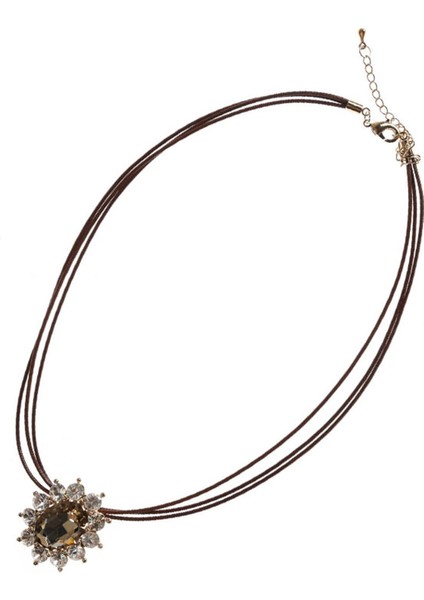 Zirkon Taşlı Papatya Kolye