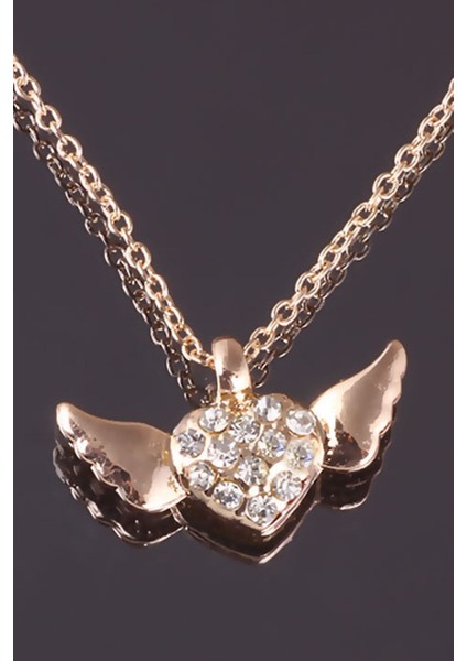 Zirkon Taşlı Kanat Kalp Kolye modelleri