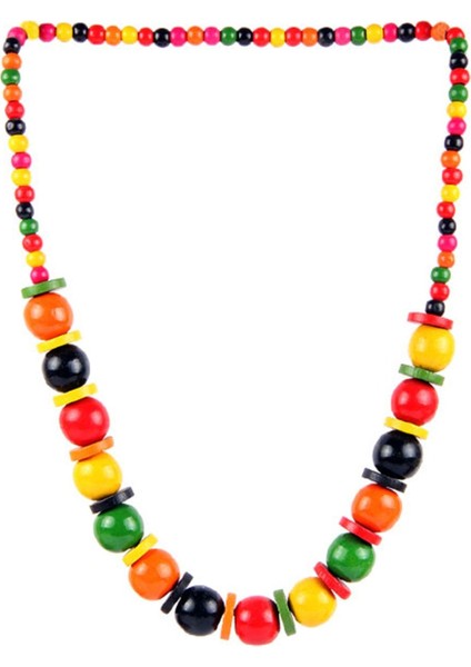 Natürel Ahşap Iri Boncuklu Kolye