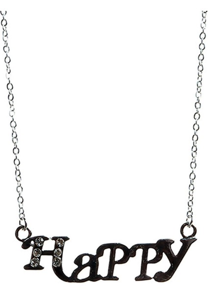 Parlak Taşlı Mutlu Kolye