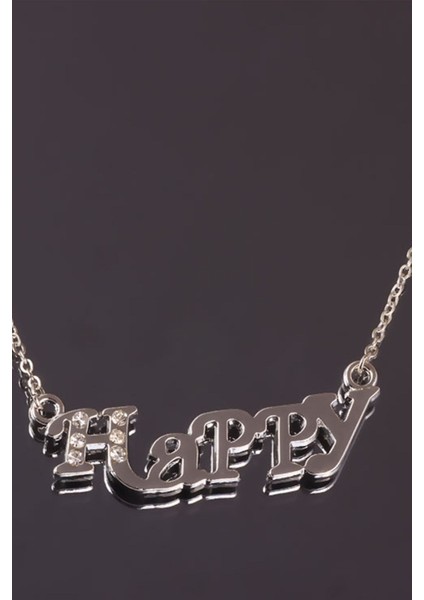 Parlak Taşlı Mutlu Kolye modelleri