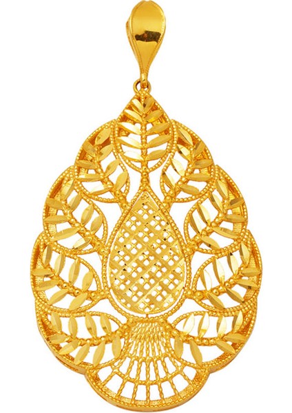 Yaprak Tasarım 22 Ayar Altın Kolye Ucu