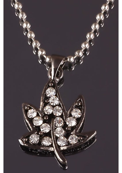 Parlak Taşlı Yaprak Model Salkım Kolye modelleri