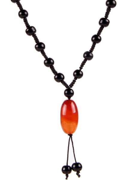 Doğal Taş Boncuklu Örme Kolye