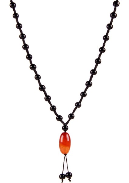 Doğal Taş Boncuklu Örme Kolye fiyatları