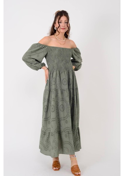 Madonna Yaka Fistolu Elbise