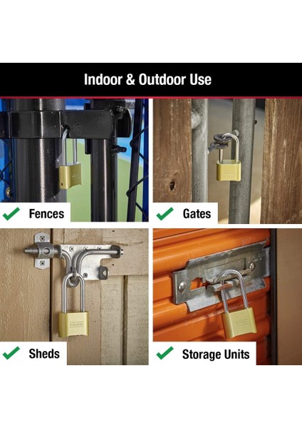 Pirinç Şifreli Kilit, Dış Mekan Çiti Veya Kulübe Için Kapı Kilidi, Genişletilmiş 2-1/4-Inç Uzun Kelepçeli Özelleştirilebilir Kombinasyon Asma Kilit, 175DLH fiyatları