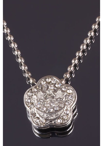 Zirkon Ay Yıldız Smiley Taşlı Kolye modelleri