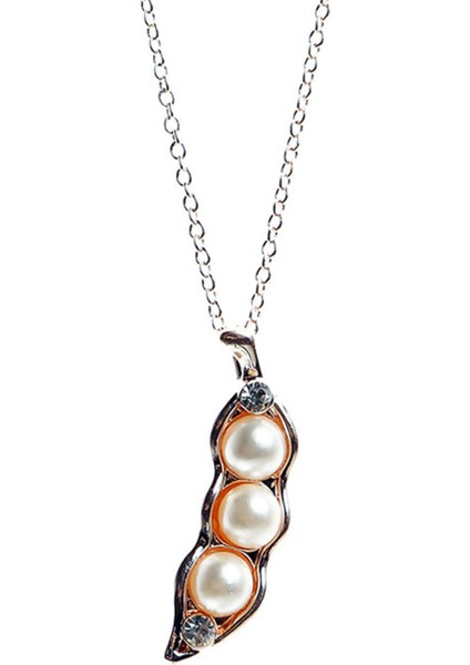 Inci Bezelye Kabuğu Görünümlü Altın Renkli Kolye