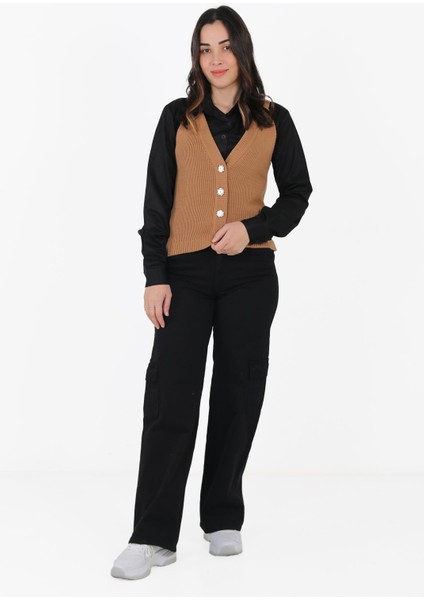 1551 Düğmeli Omuz Açık Süveter modelleri