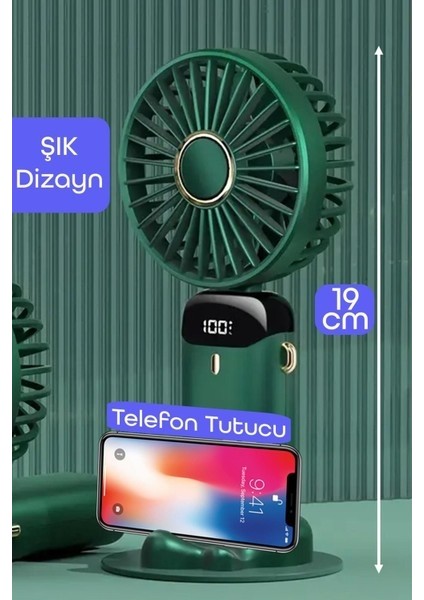 Dijital Ekranlı Şarjlı Mini El Boyun Masa Fanı Seyahat Taşınabilir Vantilatör Fan Yüksek Şarj Fan fiyatları