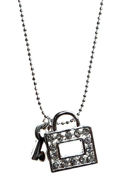 Zirkon Taşlı Kilit Figür Kolye