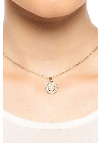 Zirkon ve Inci Çiçek Taşlı Kolye fiyatları