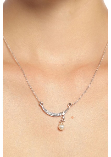 Parlak Taşlı Ay ve Yıldız Kolye modelleri