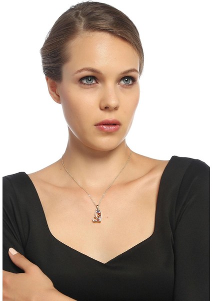 Zirkon Renkli Taşlı Kalp Şeklinde Kolye fiyatları