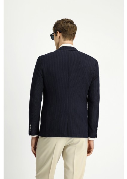 Super Slim Fit Ekstra Dar Kesim Çizgili Likralı Spor Ceket indirimleri