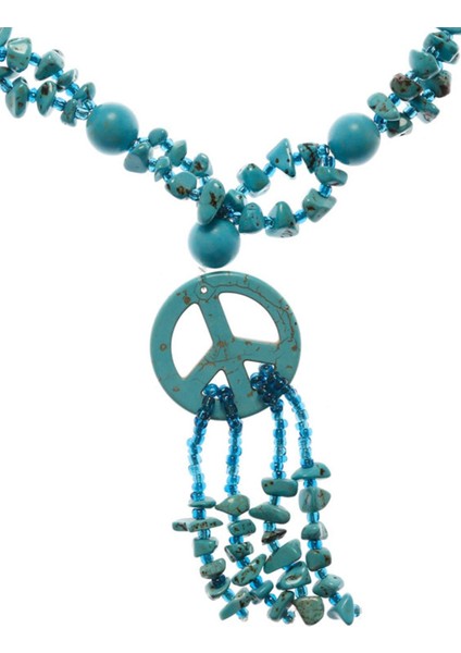 Turkuaz Taşlı Barış Sembollü Kolye fiyatları