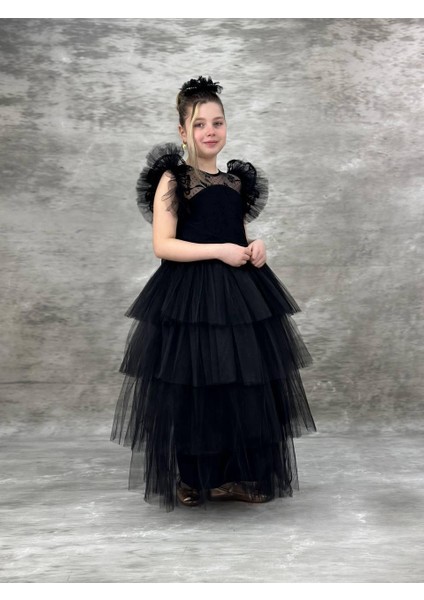 Kız Çocuk Eslem Model Kat Kat Elbise Tokalı modelleri