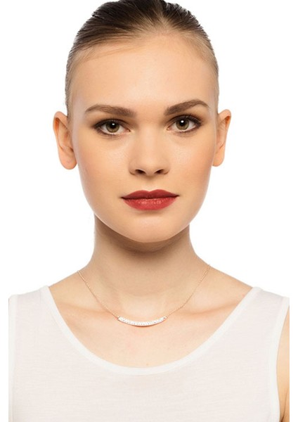 Sıralı Zirkon Taşlı Kolye Altın Renkli Kolye modelleri