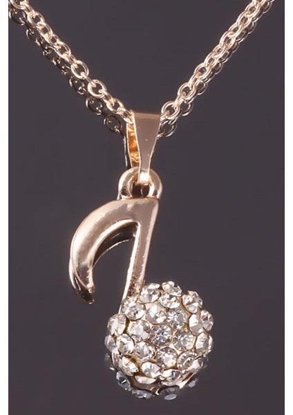 Zirkon Taşlı Nota Figür Kolye modelleri