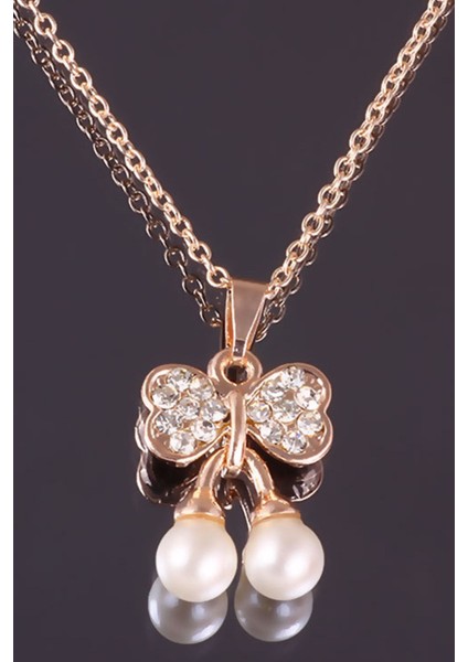 Parlak Taşlı Kelebek Model Kolye modelleri