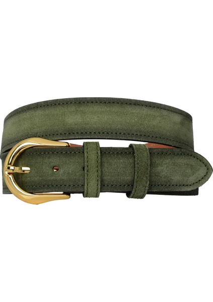 %100 Hakiki Deri, Gold Tokalı 4 cm Süet Açık Yeşil Kadın Kemeri; Kot, Spor Kemer=süet.70.açık.yeşil fırsatları