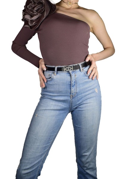 %100 Hakiki Deri, Gümüş Renk Tokalı Ince 2 cm Siyah Kadın Elbise, Pantolon Kemeri; Tt+Tt modelleri