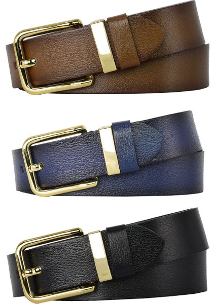 %100 Hakiki Deri 3'lü Set Siyah, Lacivert, Kahverengi Kadın Kot Kemeri, 4 CM=3LÜ-MET.KÖPRÜ.-76-090 indirimleri
