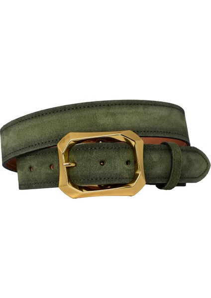 %100 Hakiki Deri, Gold Tokalı 4 cm Süet Açık Yeşil Kadın Kemeri; Kot, Spor Kemer=süet.08.açık.yeşil fırsatları