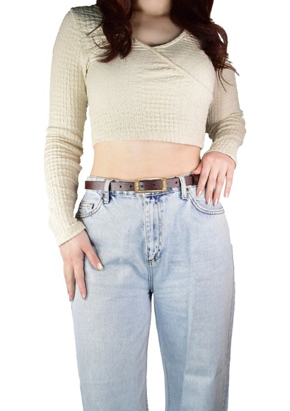 %100 Hakiki Deri, Gold Renk Tokalı Ince 2 cm Bordo Kadın Kemeri; Elbise, Pantolon Kemeri_dikdörtgen fırsatları