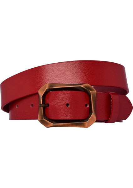 %100 Hakiki Deri, Efsane Bakır Rengi Tokalı, Kırmızı Kadın Kot Kemeri 4 Cm=08-Bakır fırsatları